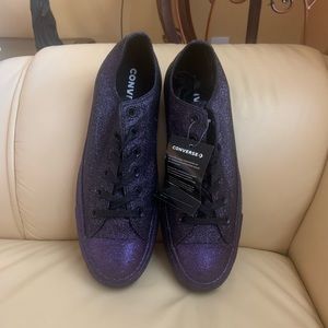 NWOB Converse Purple Glitter Sneakers Size 10